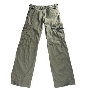 Lucky Brand Dungarees Army Green Cargo Utility Straight Leg Pants 4/27 Gorpcore